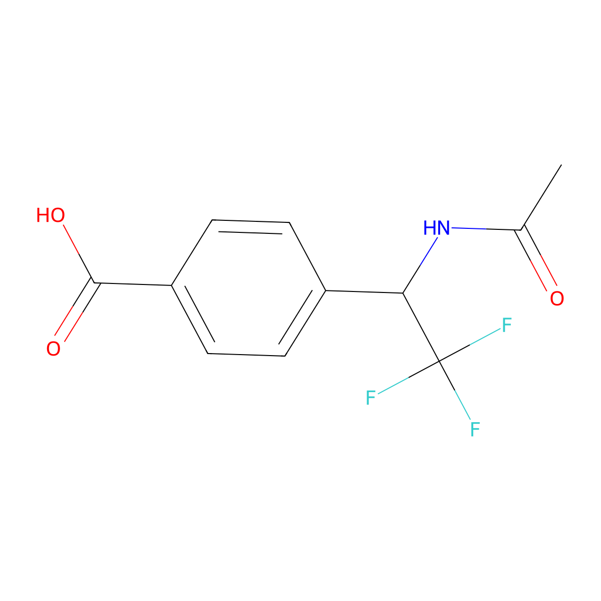 4-(1-Acetamido-2,2,2-trifluoroethyl)benzoic acid molecular structure, CAS 2680792-46-3