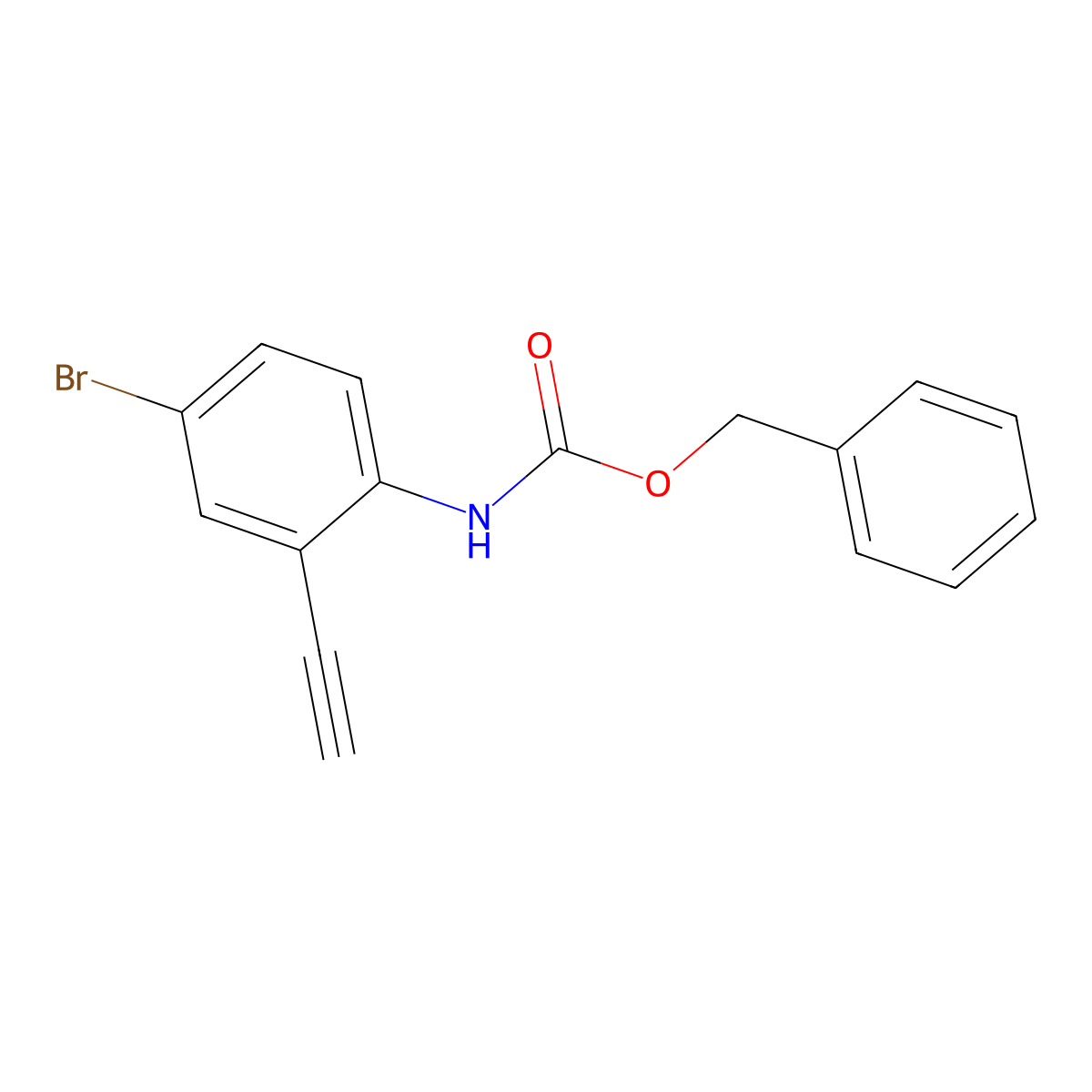 benzyl N-(4-bromo-2-ethynylphenyl)carbamate molecular structure, CAS 2680792-54-3