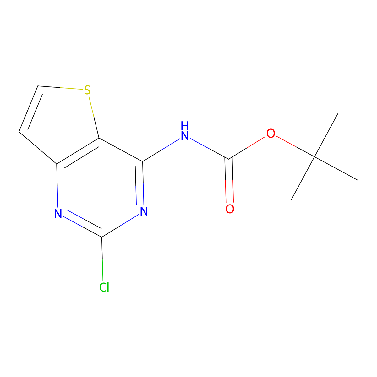 tert-butyl N-{2-chlorothieno[3,2-d]pyrimidin-4-yl}carbamate molecular structure, CAS 2680792-63-4