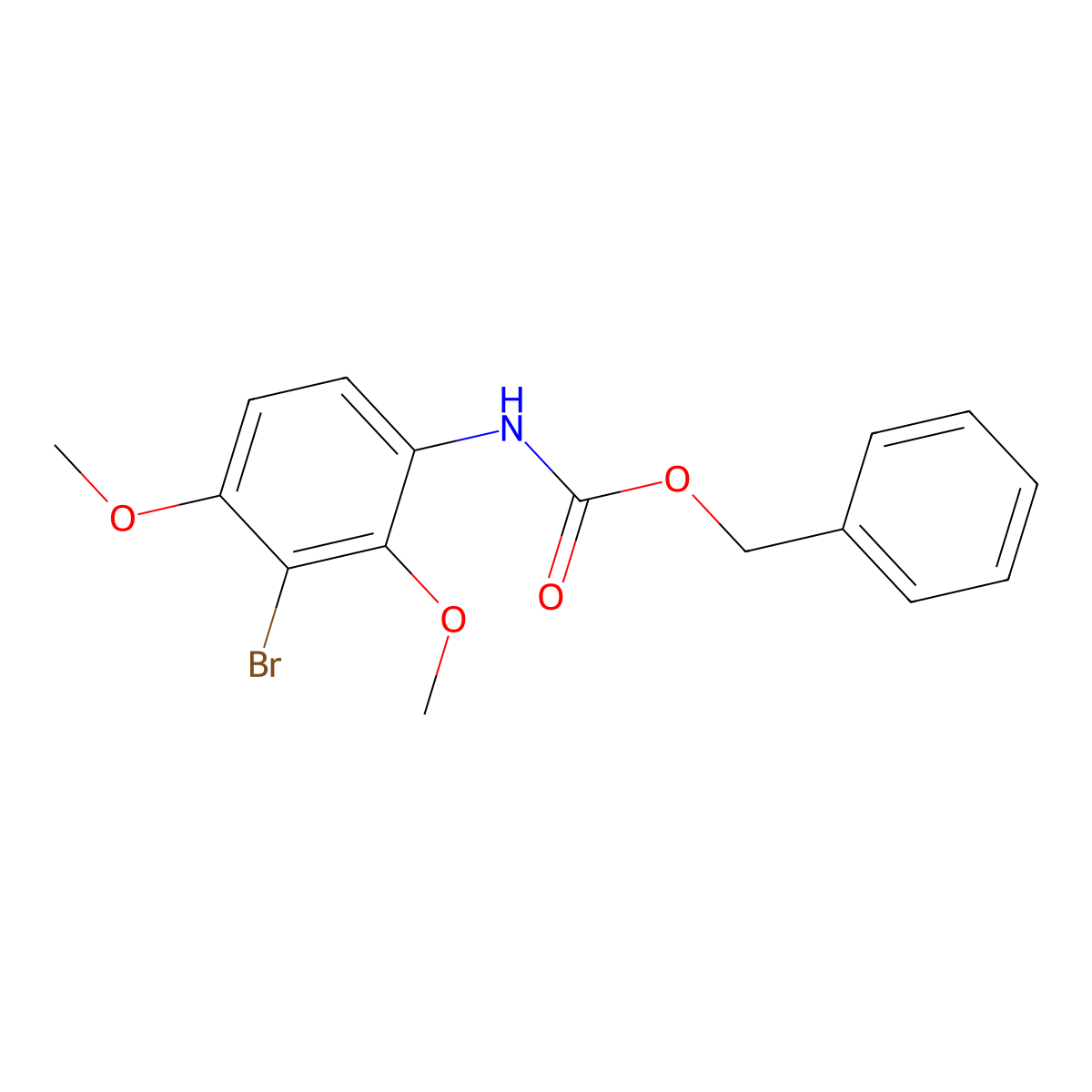 benzyl N-(3-bromo-2,4-dimethoxyphenyl)carbamate molecular structure, CAS 2680792-64-5