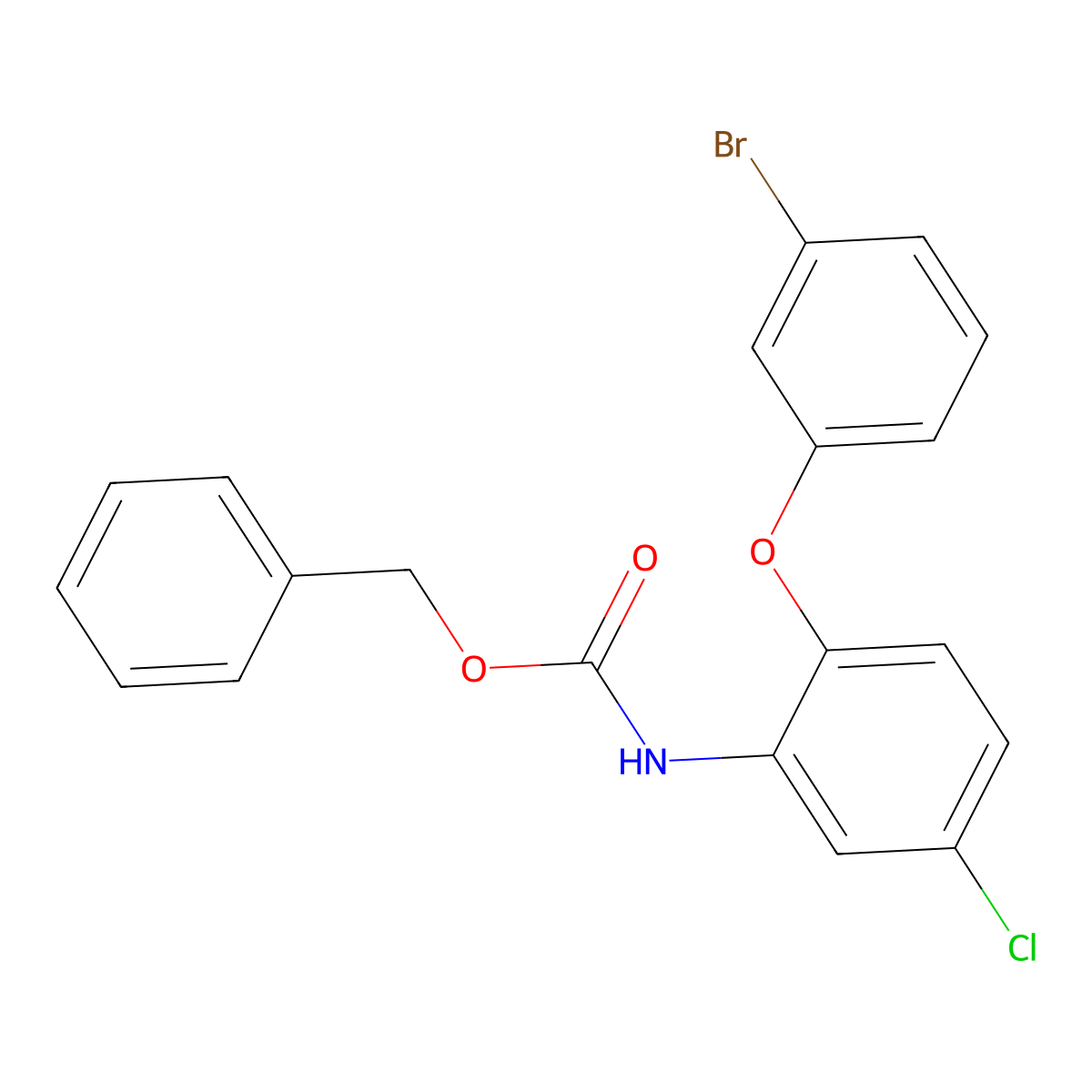 benzyl N-[2-(3-bromophenoxy)-5-chlorophenyl]carbamate molecular structure, CAS 2680792-66-7