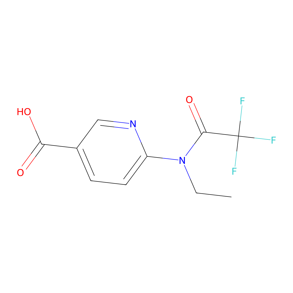 6-(N-ethyl-2,2,2-trifluoroacetamido)pyridine-3-carboxylic acid molecular structure, CAS 2680792-67-8