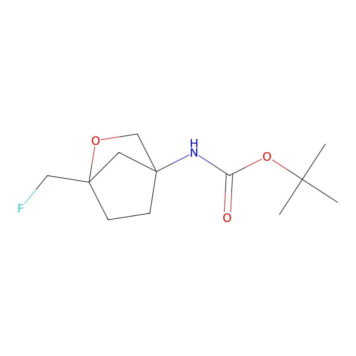 tert-butyl N-[1-(fluoromethyl)-2-oxabicyclo[2.2.1]heptan-4-yl]carbamate molecular structure, CAS 2680792-75-8