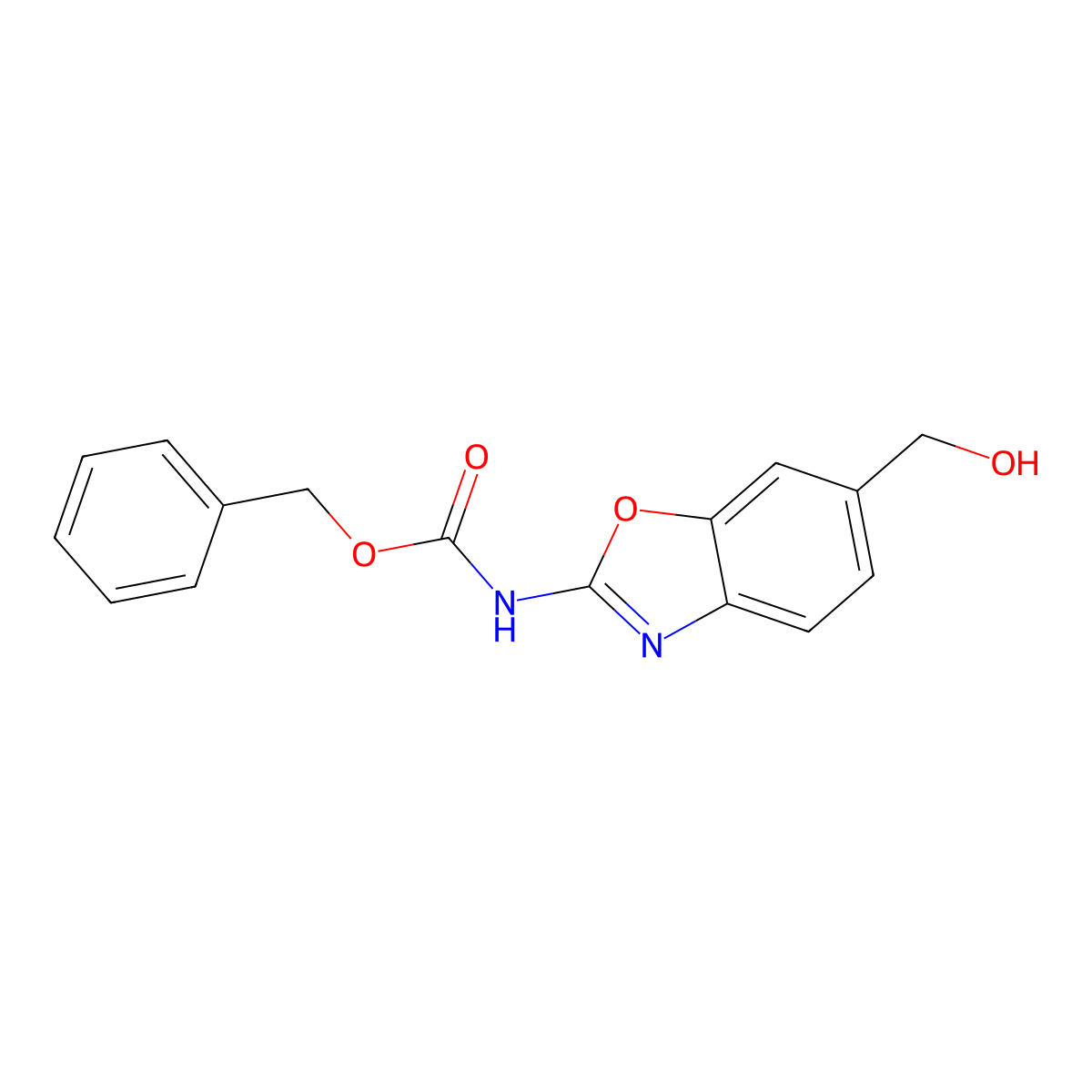benzyl N-[6-(hydroxymethyl)-1,3-benzoxazol-2-yl]carbamate molecular structure, CAS 2680792-76-9