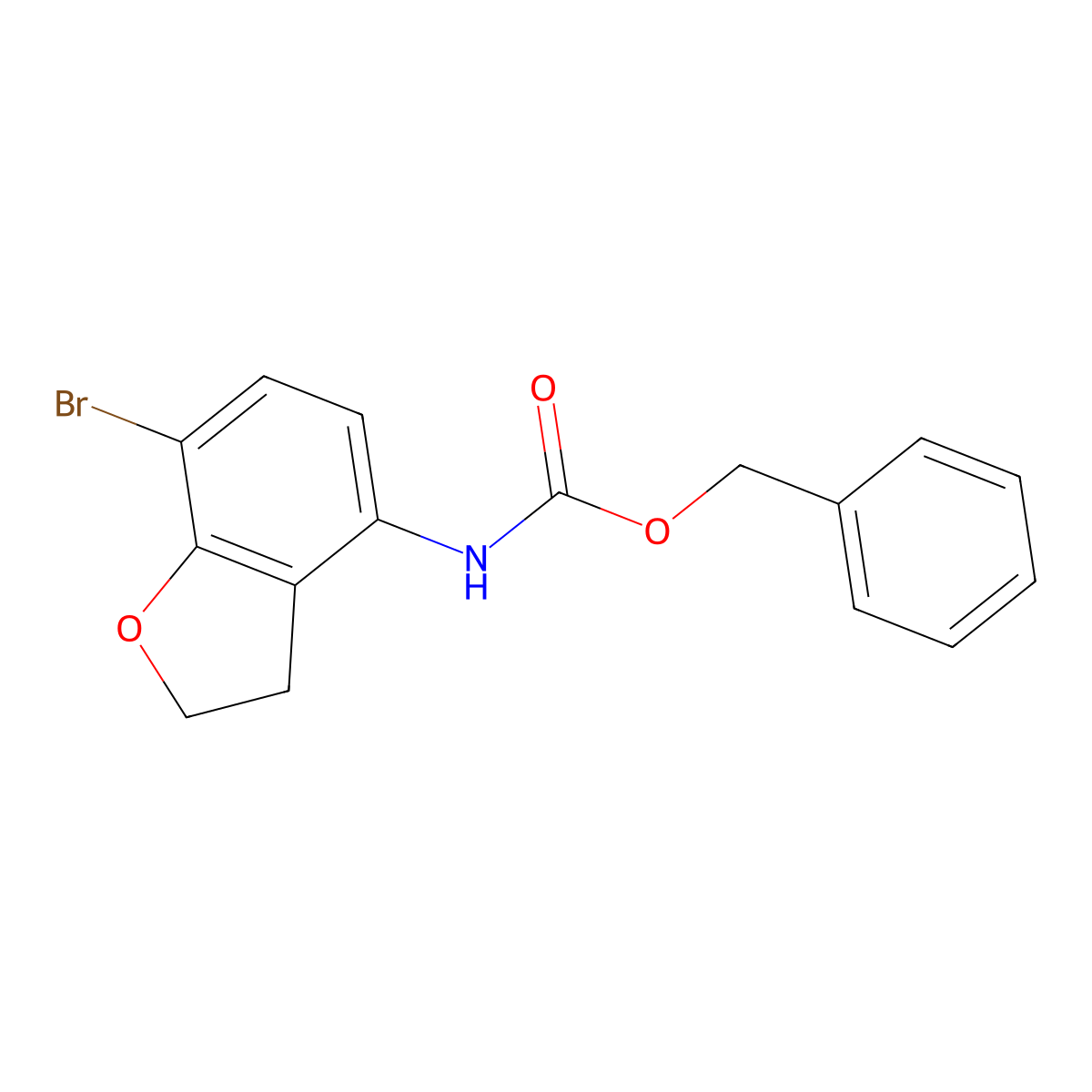 benzyl N-(7-bromo-2,3-dihydro-1-benzofuran-4-yl)carbamate molecular structure, CAS 2680792-81-6