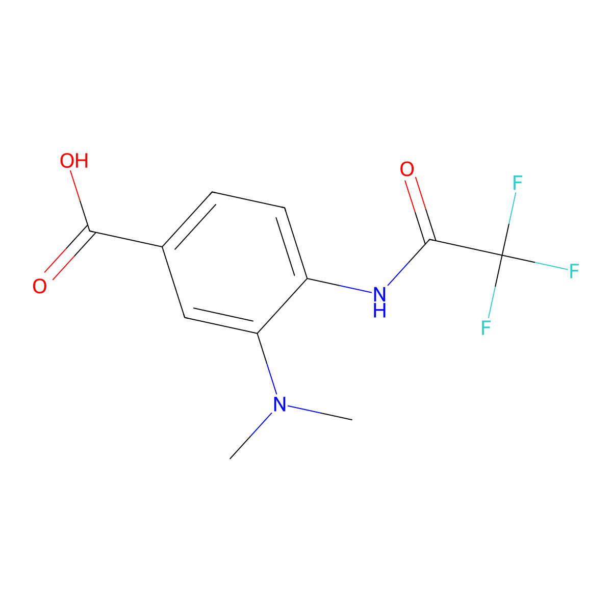 3-(Dimethylamino)-4-(2,2,2-trifluoroacetamido)benzoic acid molecular structure, CAS 2680792-83-8