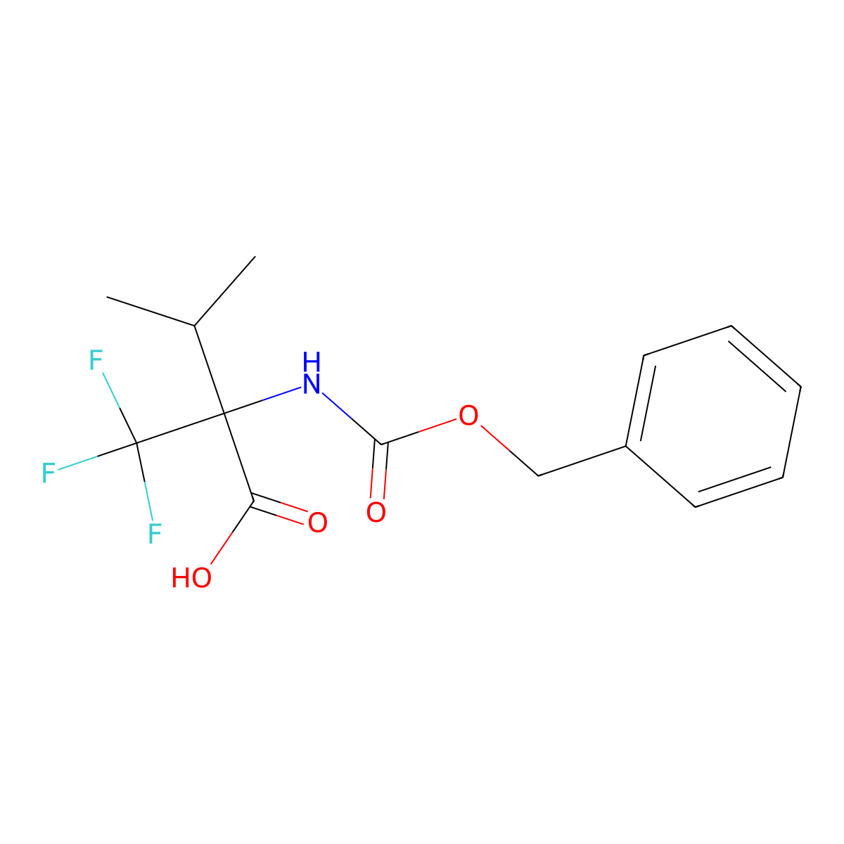 2-{[(Benzyloxy)carbonyl]amino}-3-methyl-2-(trifluoromethyl)butanoic acid molecular structure, CAS 2680792-87-2