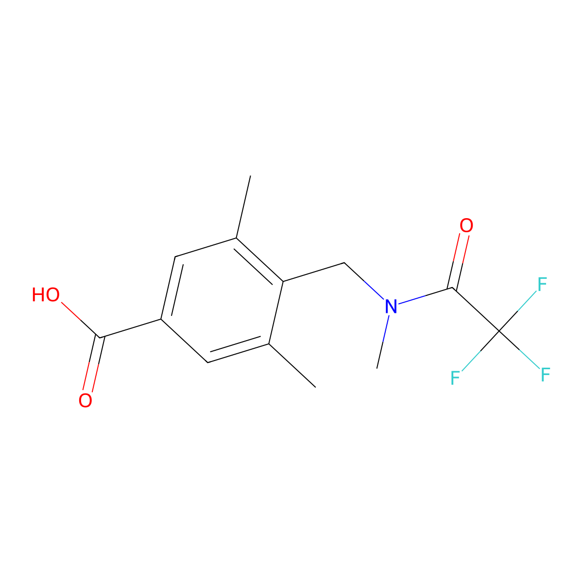3,5-dimethyl-4-[(2,2,2-trifluoro-N-methylacetamido)methyl]benzoic acid molecular structure, CAS 2680793-03-5