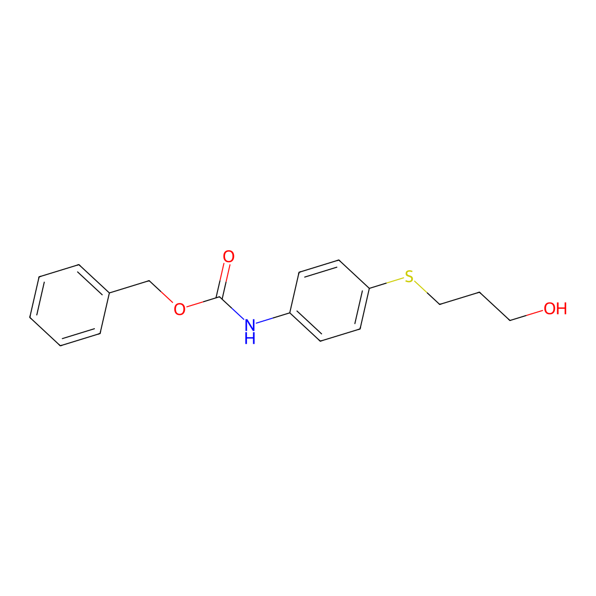 benzyl N-{4-[(3-hydroxypropyl)sulfanyl]phenyl}carbamate molecular structure, CAS 2680793-18-2
