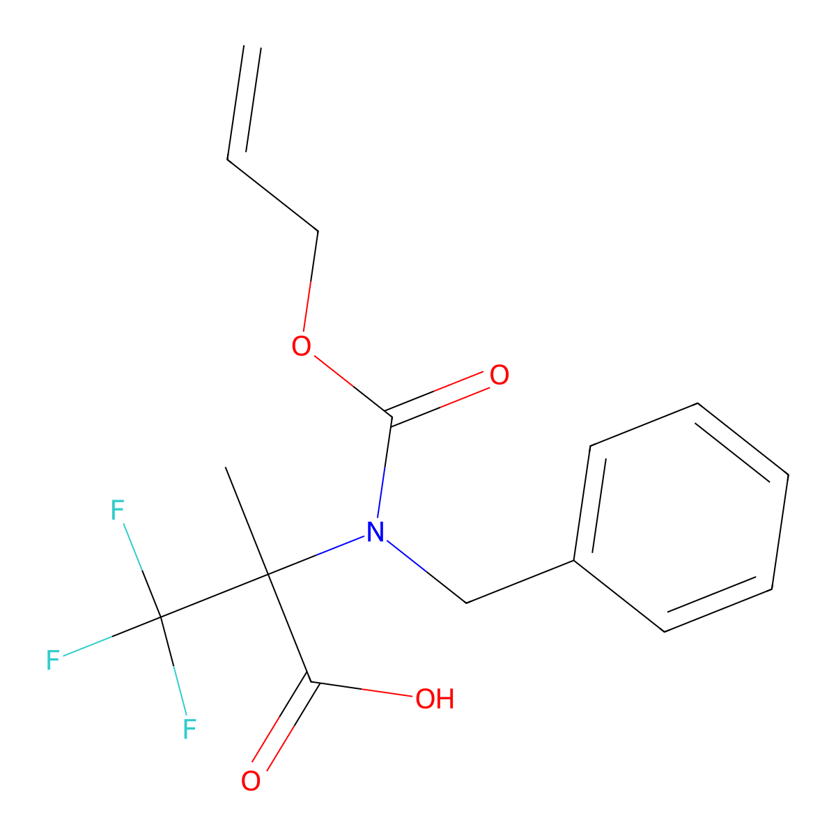 2-{Benzyl[(prop-2-en-1-yloxy)carbonyl]amino}-3,3,3-trifluoro-2-methylpropanoic acid molecular structure, CAS 2680793-29-5