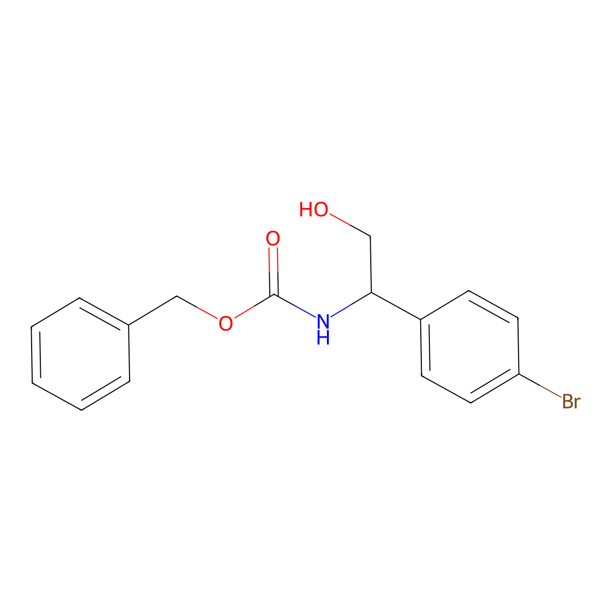benzyl N-[1-(4-bromophenyl)-2-hydroxyethyl]carbamate molecular structure, CAS 2680793-38-6