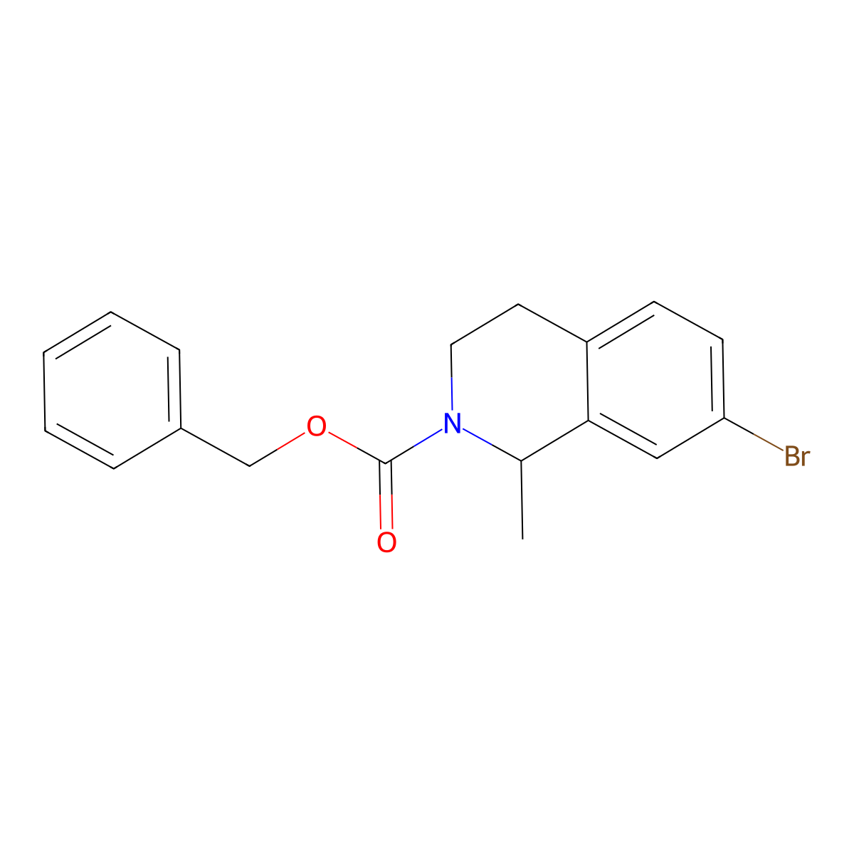 Benzyl 7-bromo-1-methyl-1,2,3,4-tetrahydroisoquinoline-2-carboxylate molecular structure, CAS 2680793-53-5