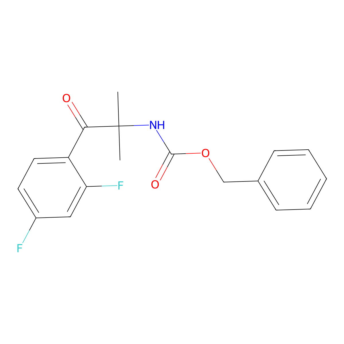 benzyl N-[1-(2,4-difluorophenyl)-2-methyl-1-oxopropan-2-yl]carbamate molecular structure, CAS 2680793-59-1