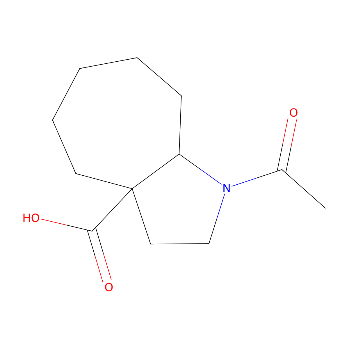 1-Acetyl-decahydrocyclohepta[b]pyrrole-3a-carboxylic acid molecular structure, CAS 2680793-62-6