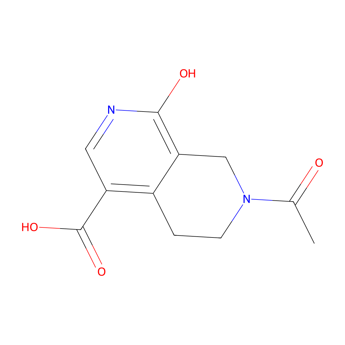 7-Acetyl-1-hydroxy-5,6,7,8-tetrahydro-2,7-naphthyridine-4-carboxylic acid molecular structure, CAS 2680793-74-0