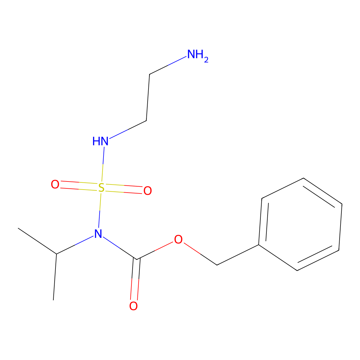 benzyl N-[(2-aminoethyl)sulfamoyl]-N-(propan-2-yl)carbamate molecular structure, CAS 2680793-76-2