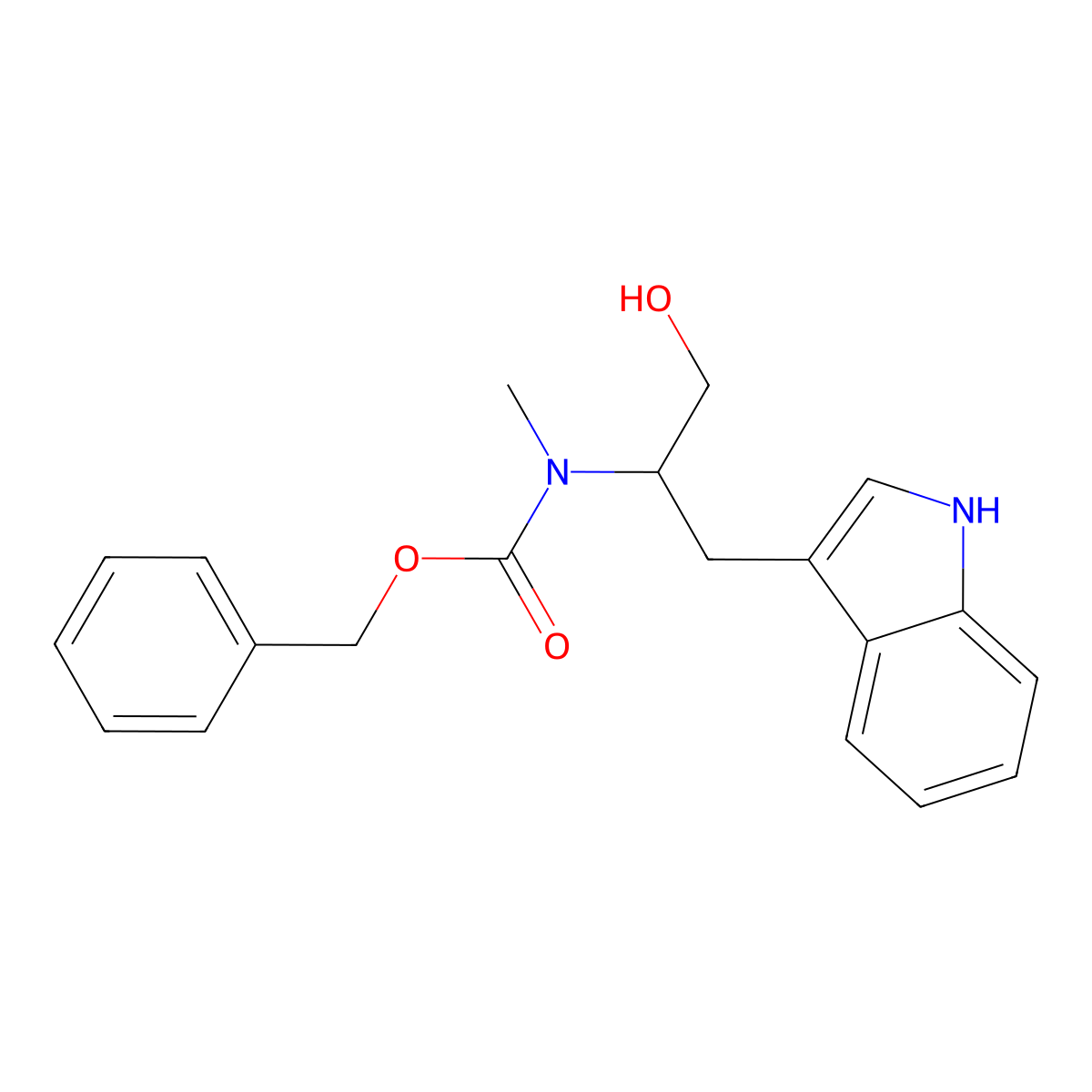 benzyl N-[1-hydroxy-3-(1H-indol-3-yl)propan-2-yl]-N-methylcarbamate molecular structure, CAS 2680793-82-0