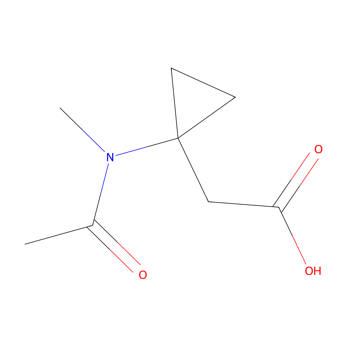 2-[1-(N-methylacetamido)cyclopropyl]acetic acid molecular structure, CAS 2680793-93-3