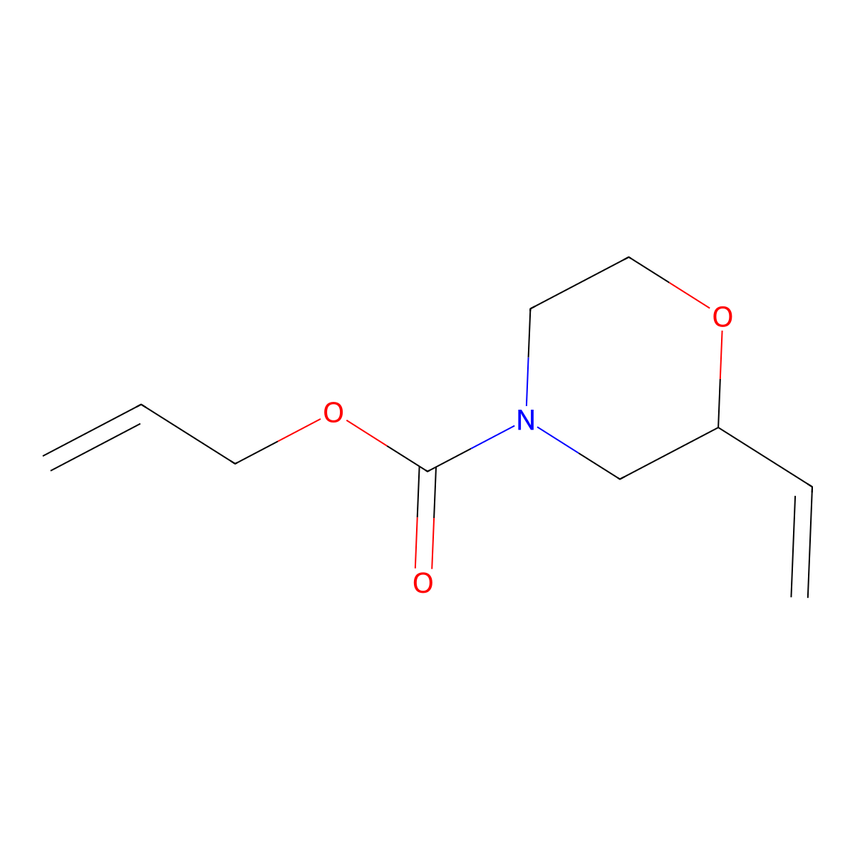 Prop-2-en-1-yl 2-ethenylmorpholine-4-carboxylate molecular structure, CAS 2680793-97-7