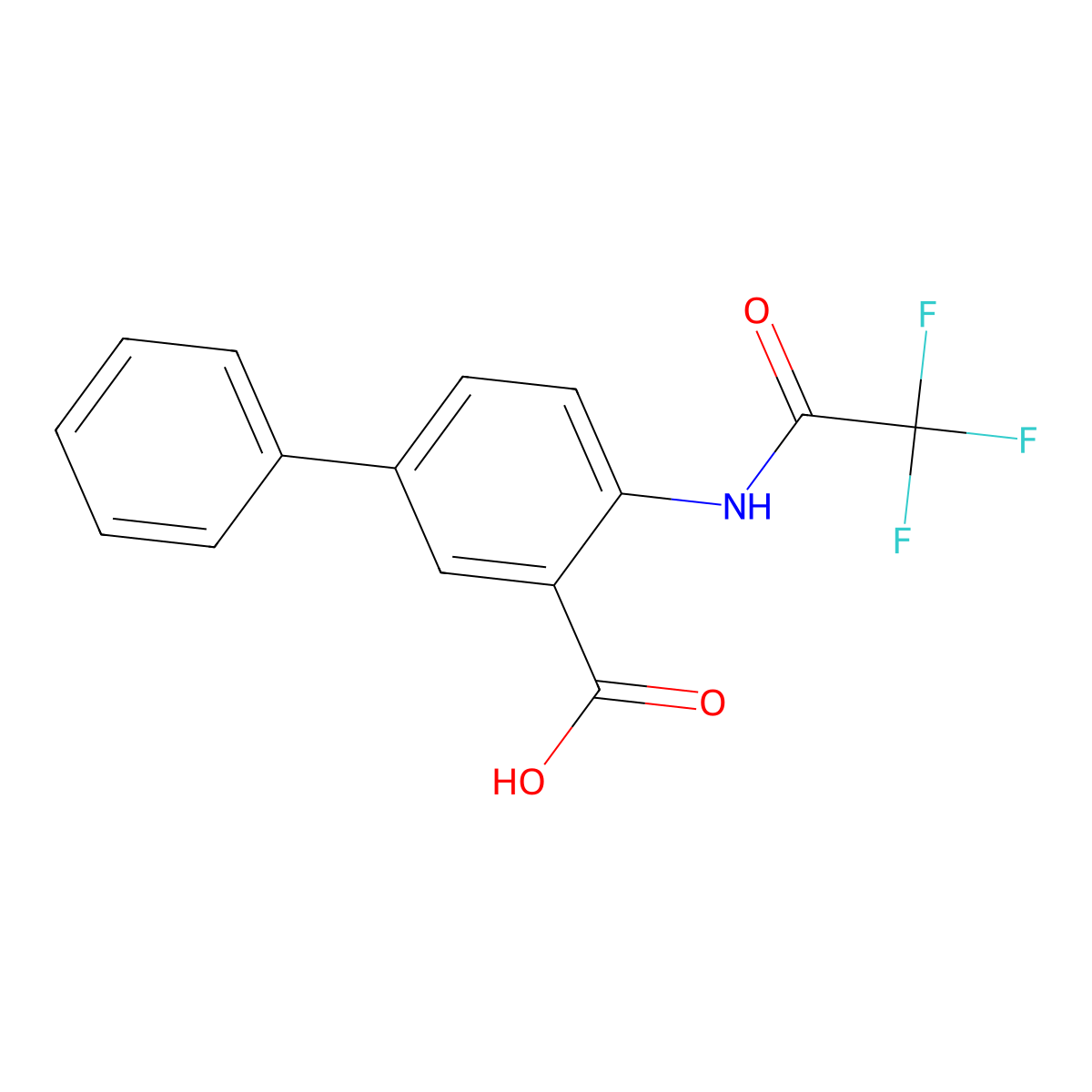 4-(2,2,2-Trifluoroacetamido)-[1,1'-biphenyl]-3-carboxylic acid molecular structure, CAS 2680794-05-0