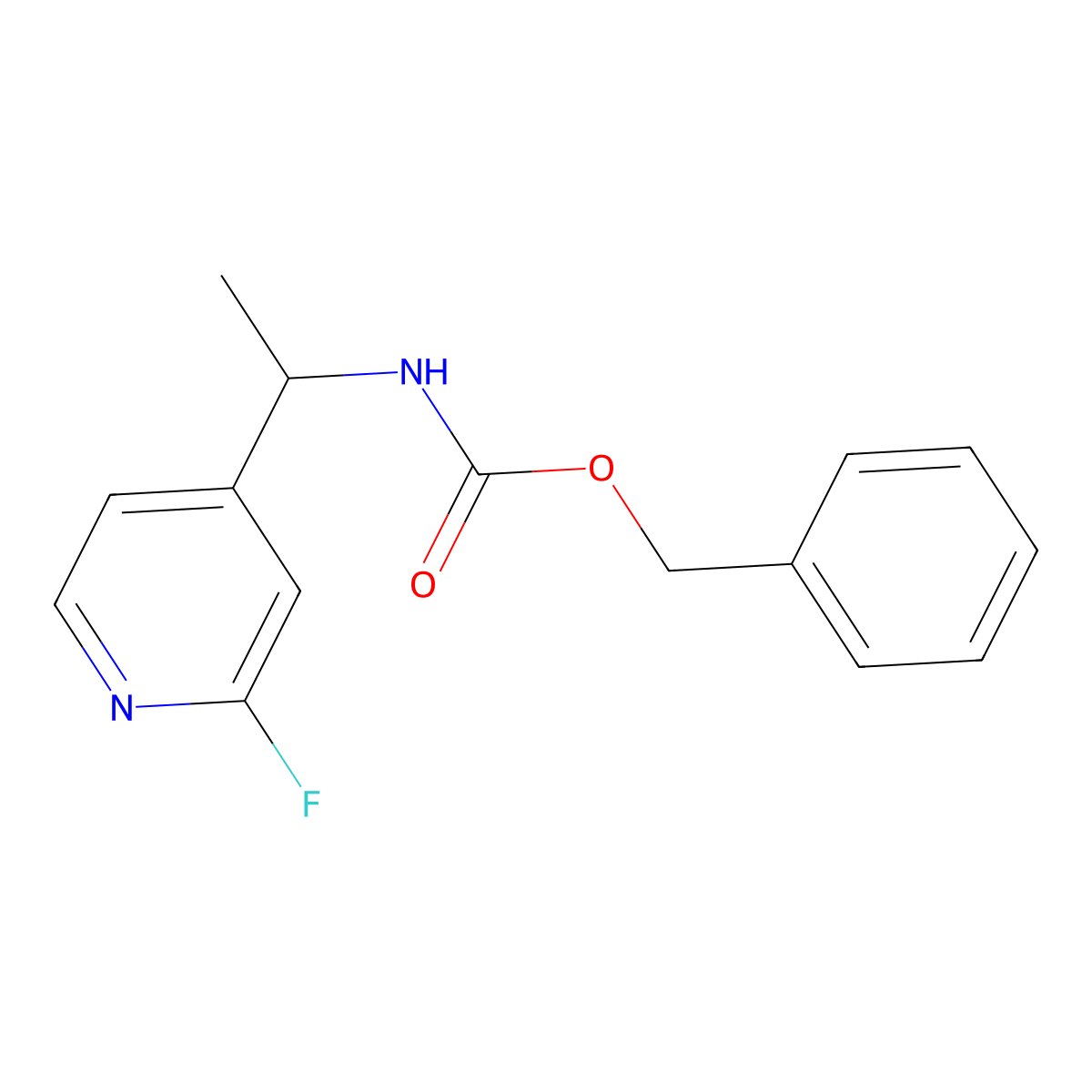 benzyl N-[1-(2-fluoropyridin-4-yl)ethyl]carbamate molecular structure, CAS 2680794-07-2