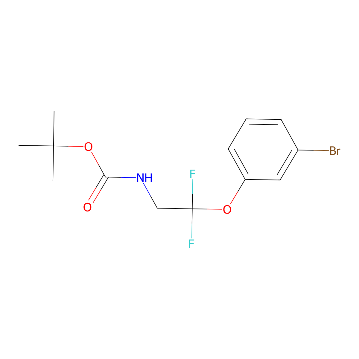 tert-butyl N-[2-(3-bromophenoxy)-2,2-difluoroethyl]carbamate molecular structure, CAS 2680794-11-8