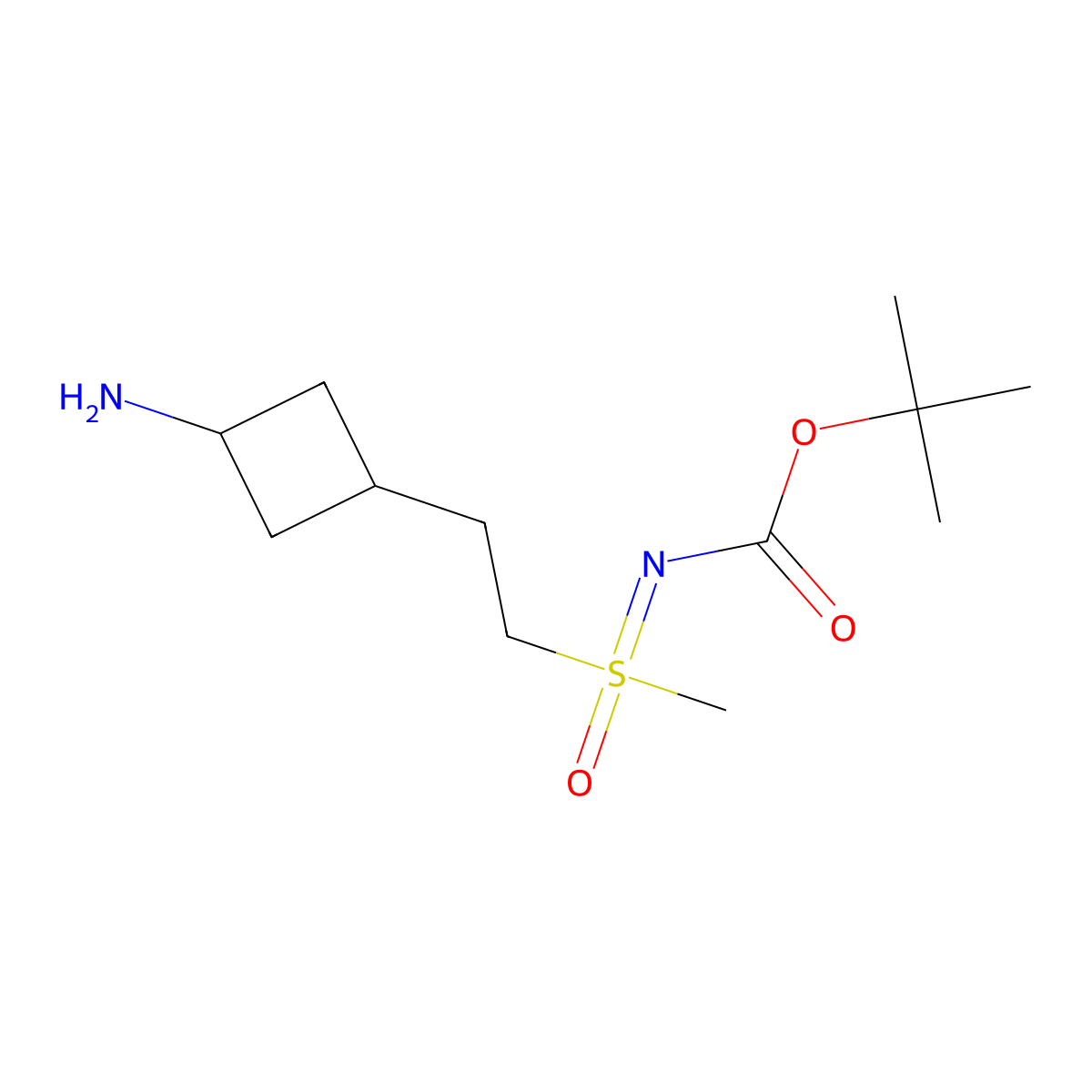 tert-butyl N-{[2-(3-aminocyclobutyl)ethyl](methyl)oxo-lambda6-sulfanylidene}carbamate molecular structure, CAS 2680794-15-2