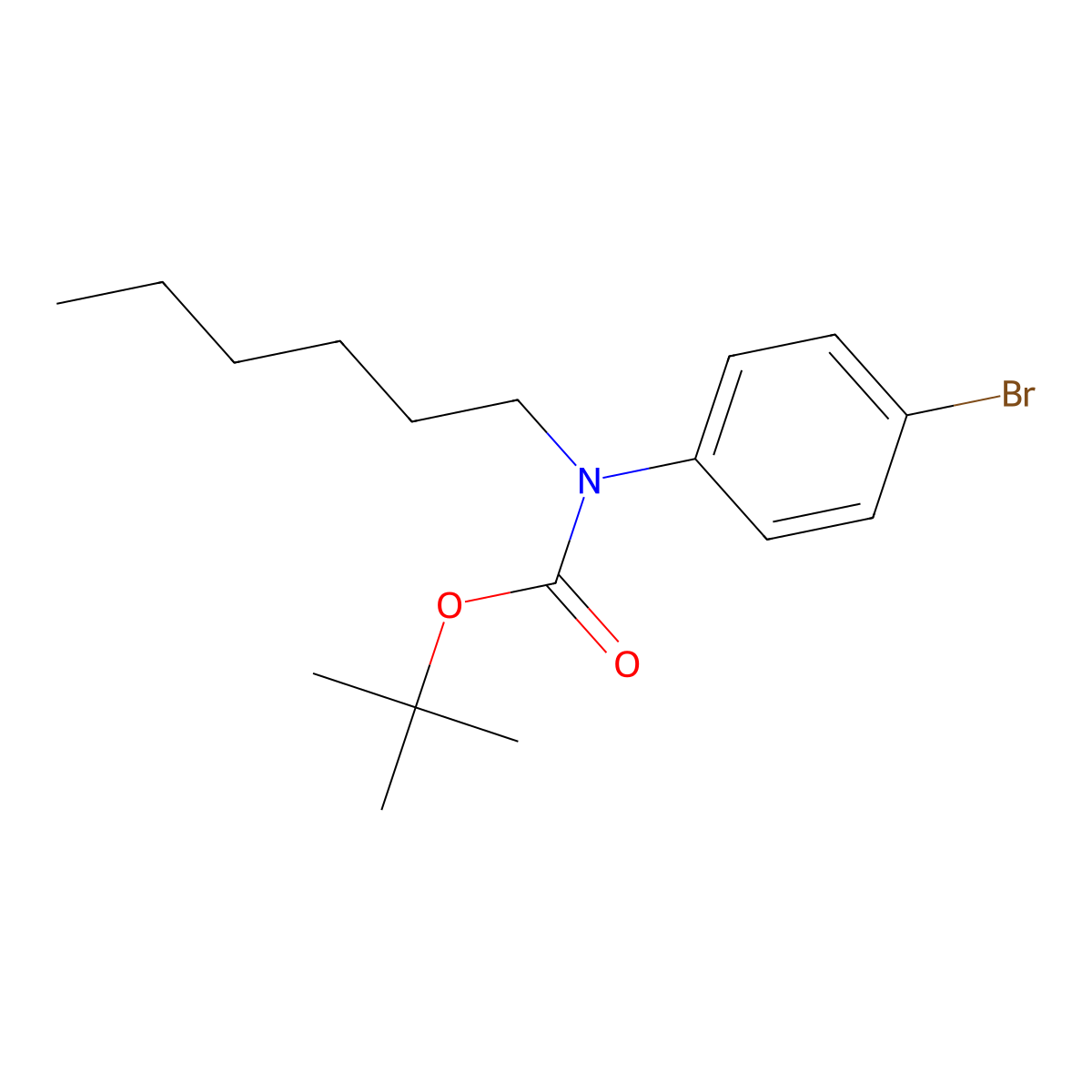 tert-butyl N-(4-bromophenyl)-N-hexylcarbamate molecular structure, CAS 2680794-22-1