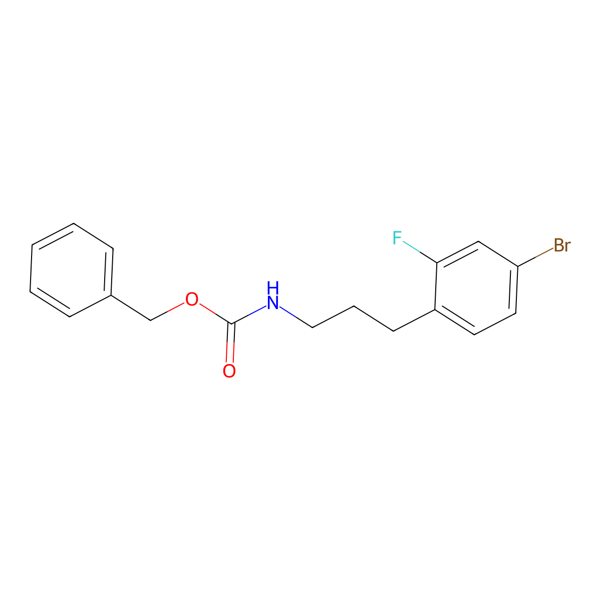 benzyl N-[3-(4-bromo-2-fluorophenyl)propyl]carbamate molecular structure, CAS 2680794-27-6