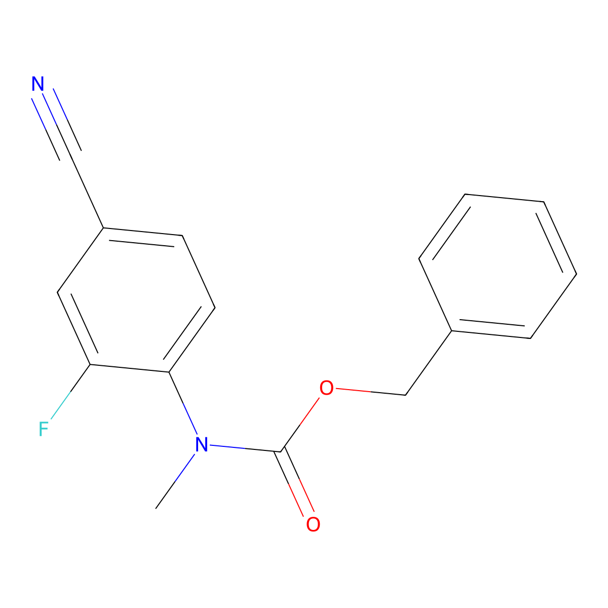 benzyl N-(4-cyano-2-fluorophenyl)-N-methylcarbamate molecular structure, CAS 2680794-30-1