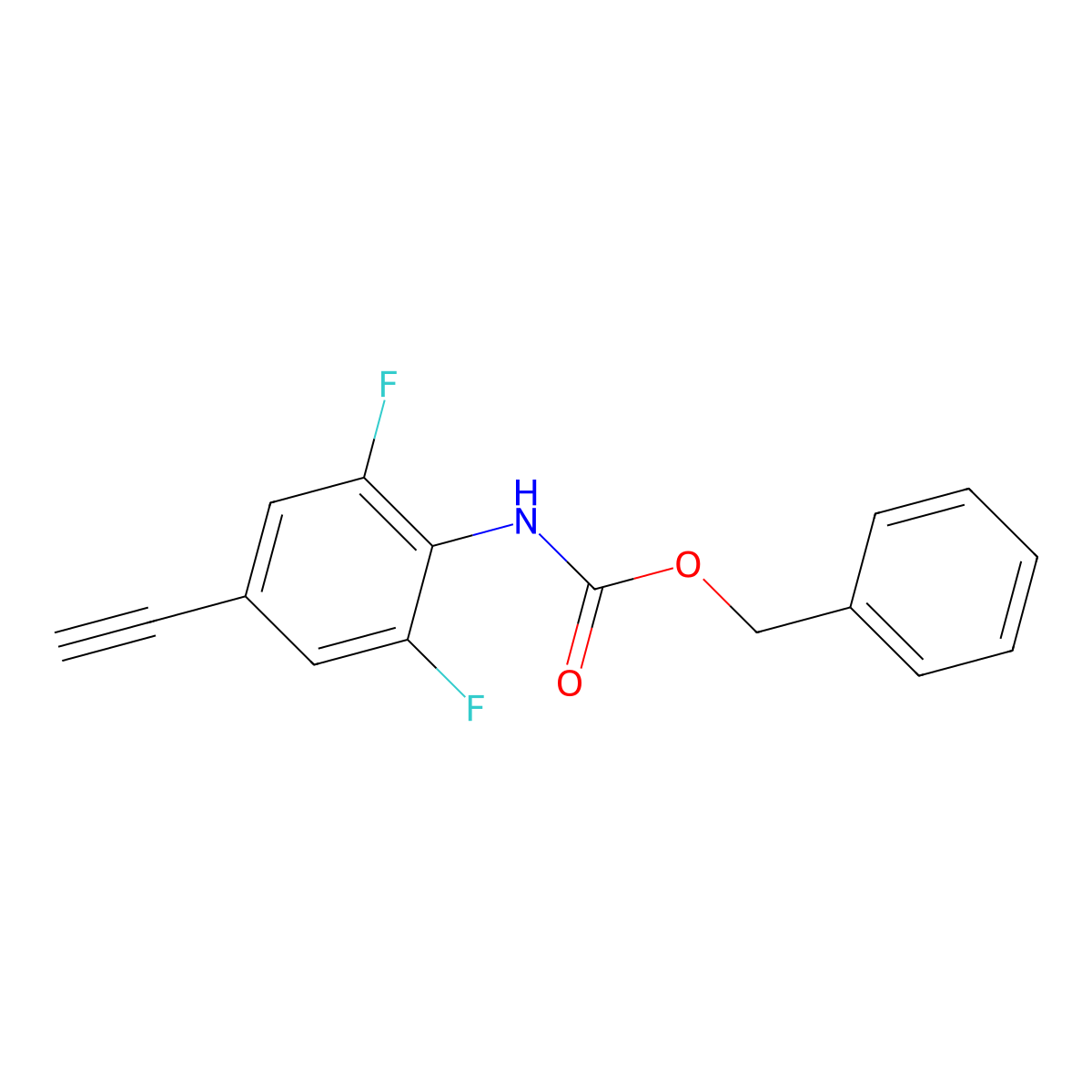 benzyl N-(4-ethynyl-2,6-difluorophenyl)carbamate molecular structure, CAS 2680794-40-3