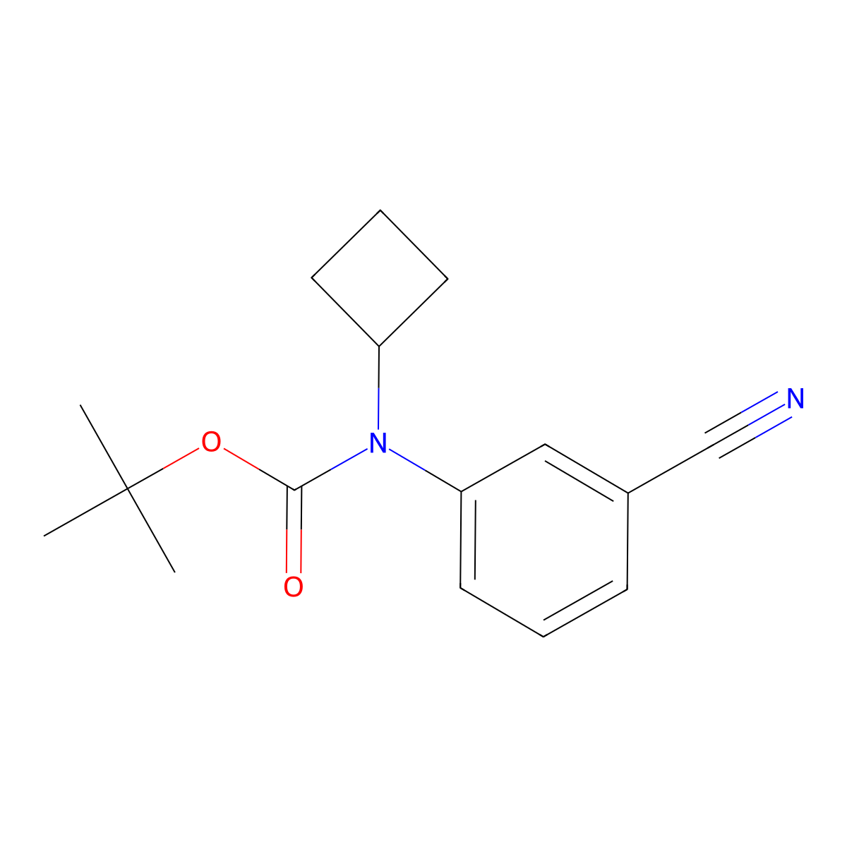 tert-butyl N-(3-cyanophenyl)-N-cyclobutylcarbamate molecular structure, CAS 2680794-54-9