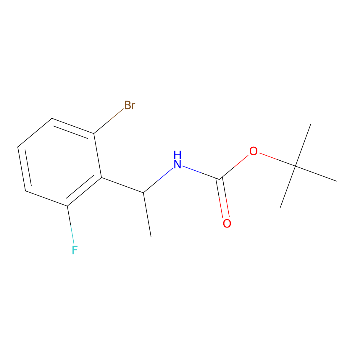 tert-Butyl (1-(2-bromo-6-fluorophenyl)ethyl)carbamate molecular structure, CAS 2680794-62-9