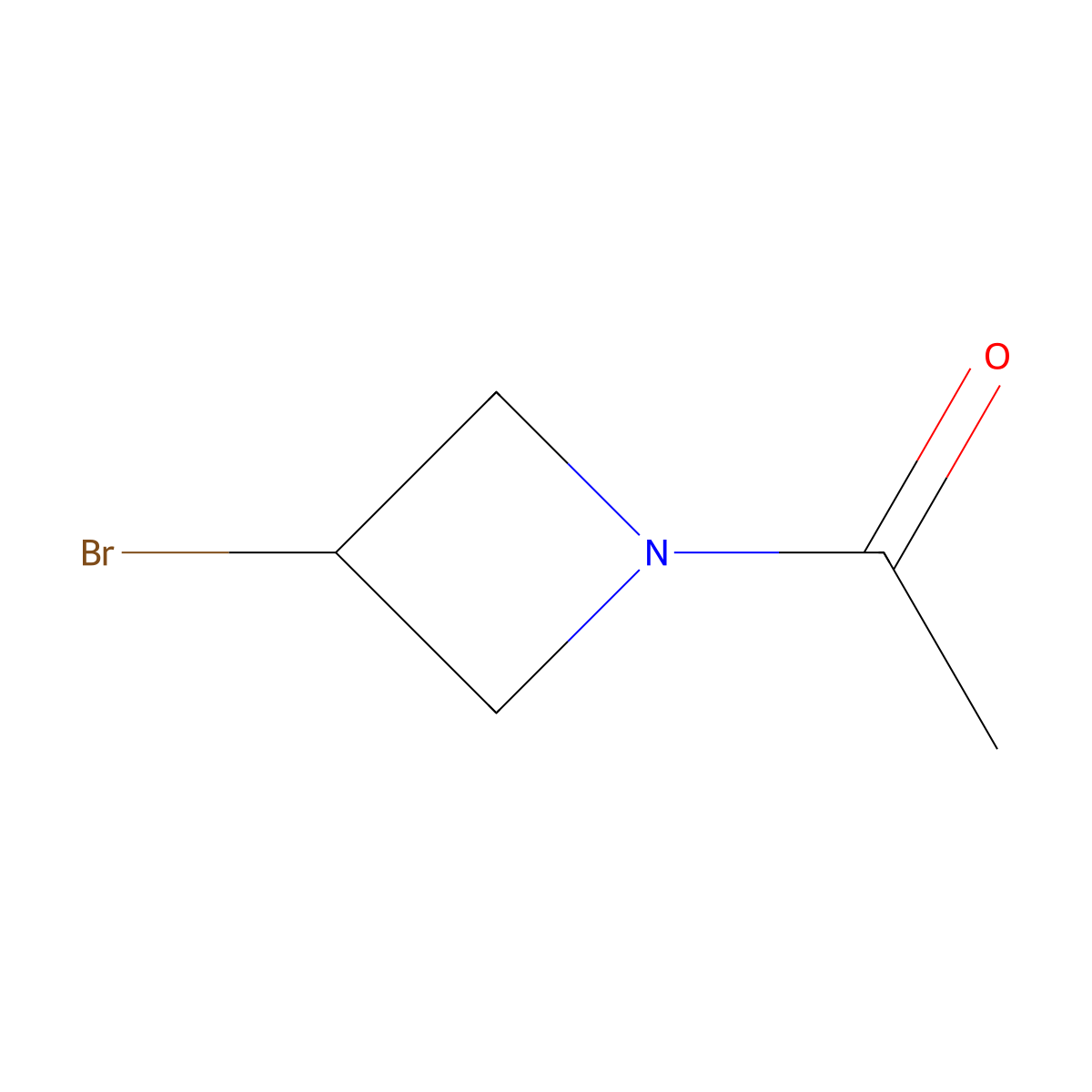 1-(3-Bromoazetidin-1-yl)ethan-1-one molecular structure, CAS 2680794-69-6