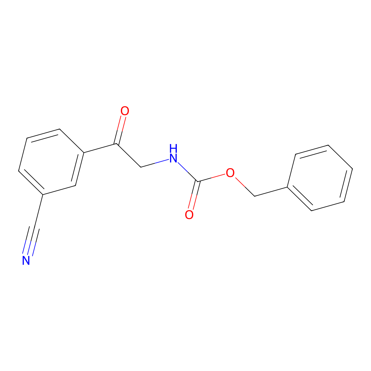benzyl N-[2-(3-cyanophenyl)-2-oxoethyl]carbamate molecular structure, CAS 2680794-74-3