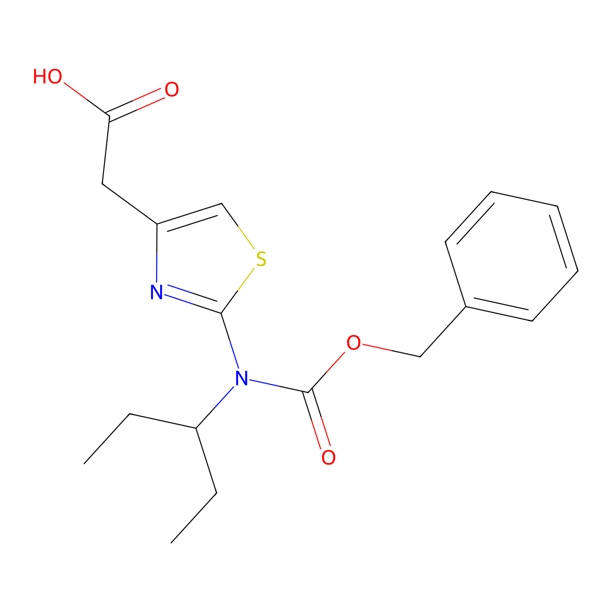 2-(2-{[(Benzyloxy)carbonyl](pentan-3-yl)amino}-1,3-thiazol-4-yl)acetic acid molecular structure, CAS 2680794-92-5