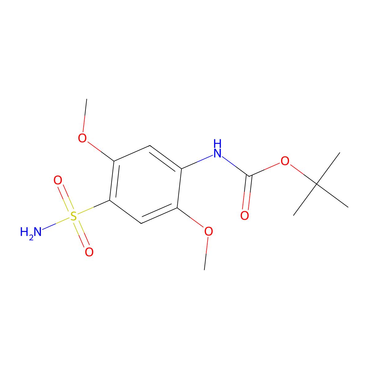 tert-butyl N-(2,5-dimethoxy-4-sulfamoylphenyl)carbamate molecular structure, CAS 2680794-98-1