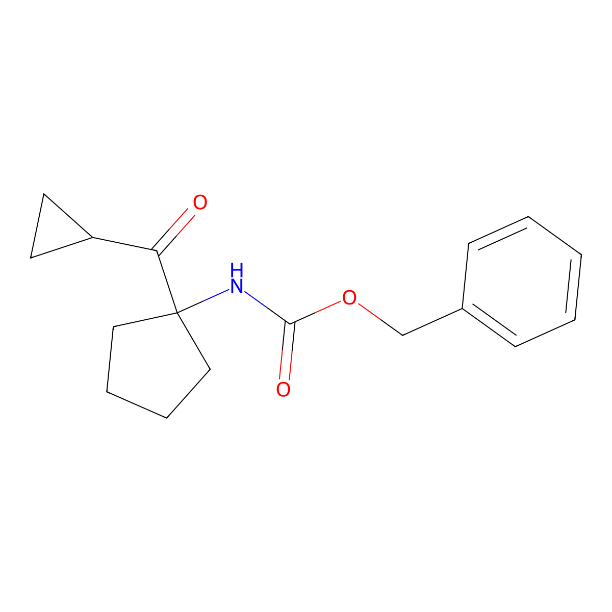 benzyl N-(1-cyclopropanecarbonylcyclopentyl)carbamate molecular structure, CAS 2680795-12-2