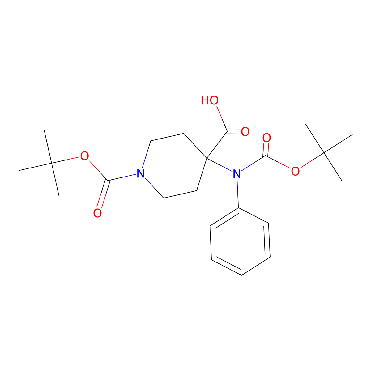 1-[(Tert-butoxy)carbonyl]-4-{[(tert-butoxy)carbonyl](phenyl)amino}piperidine-4-carboxylic acid molecular structure, CAS 2680795-13-3