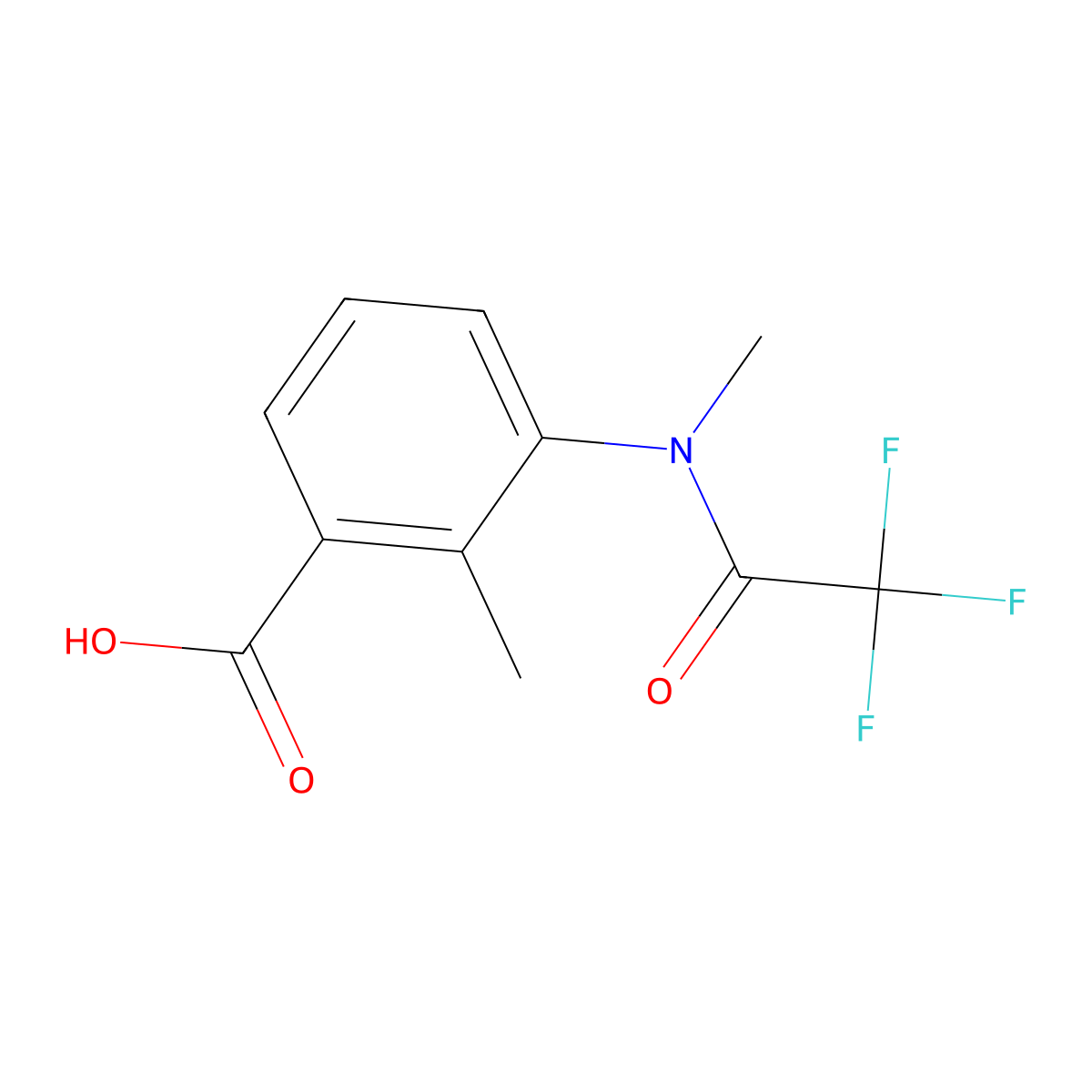 2-methyl-3-(2,2,2-trifluoro-N-methylacetamido)benzoic acid molecular structure, CAS 2680795-14-4
