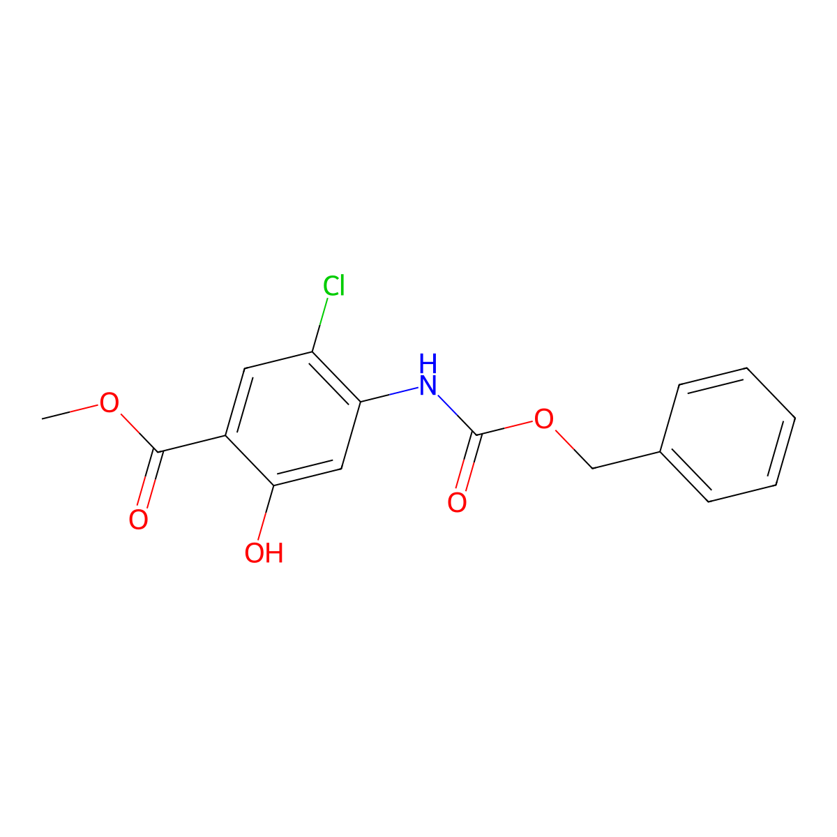 Methyl 4-{[(benzyloxy)carbonyl]amino}-5-chloro-2-hydroxybenzoate molecular structure, CAS 2680795-15-5