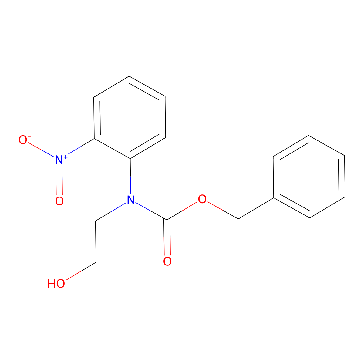 benzyl N-(2-hydroxyethyl)-N-(2-nitrophenyl)carbamate molecular structure, CAS 2680795-28-0