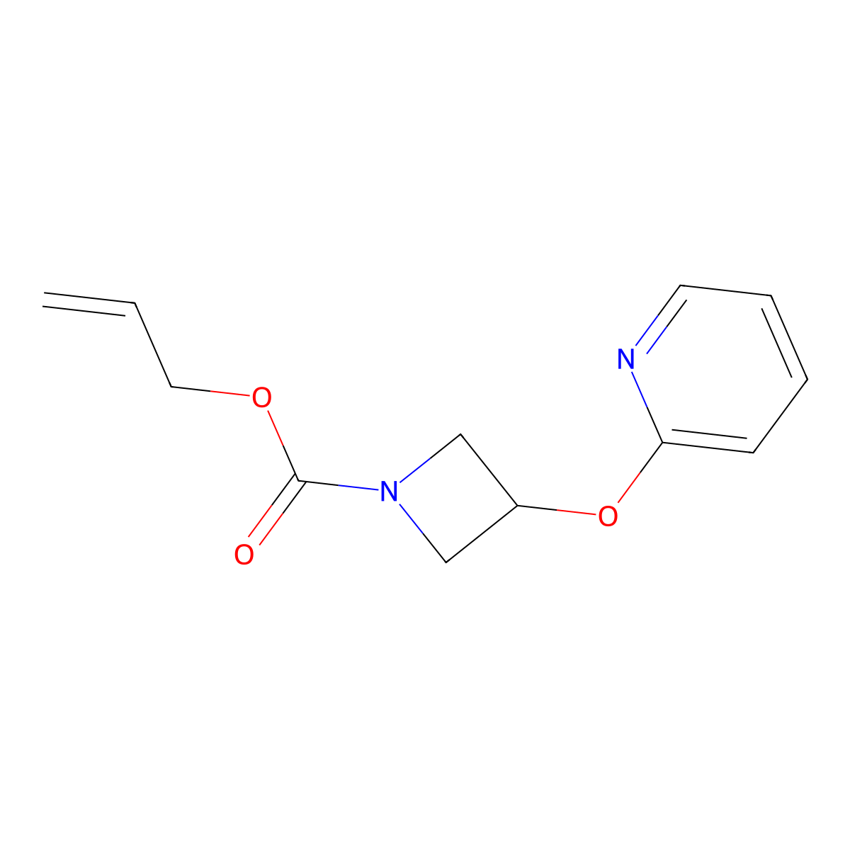 Prop-2-en-1-yl 3-(pyridin-2-yloxy)azetidine-1-carboxylate molecular structure, CAS 2680795-32-6