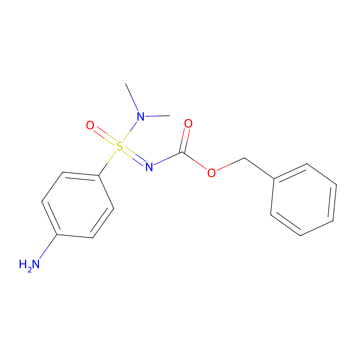 benzyl N-[(4-aminophenyl)(dimethylamino)oxo-lambda6-sulfanylidene]carbamate molecular structure, CAS 2680795-43-9