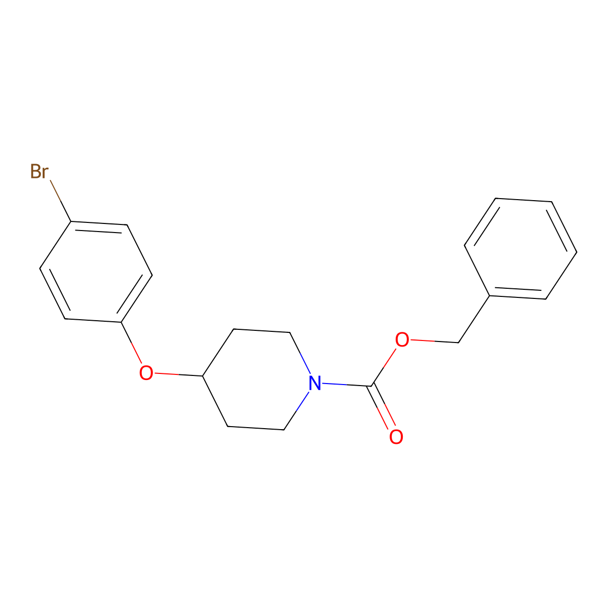 Benzyl 4-(4-bromophenoxy)piperidine-1-carboxylate molecular structure, CAS 2680795-44-0