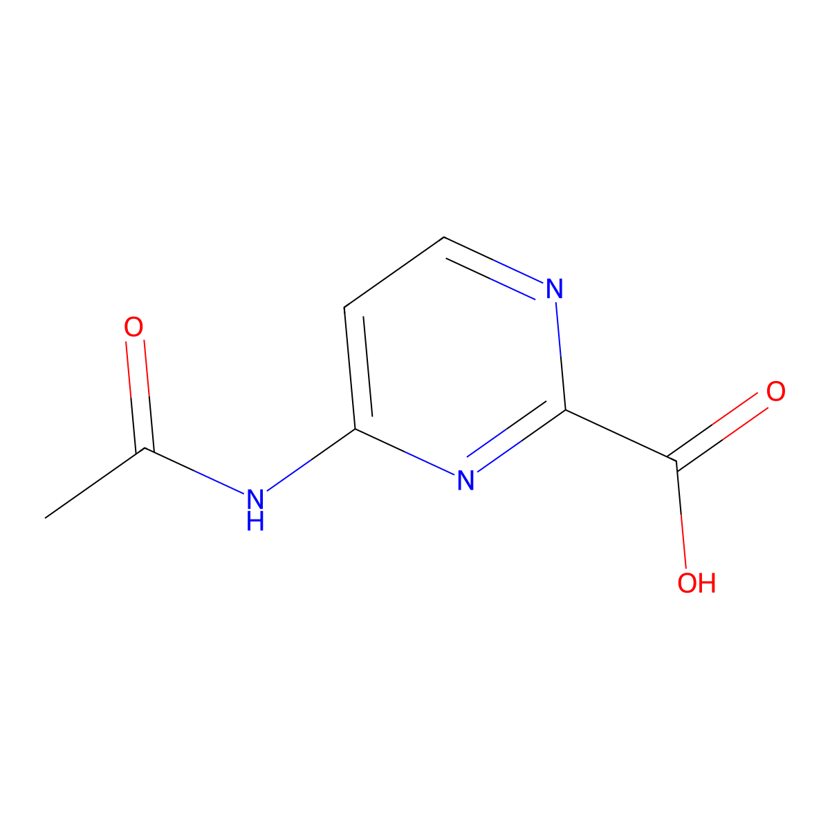 4-Acetamidopyrimidine-2-carboxylic acid molecular structure, CAS 2680795-45-1