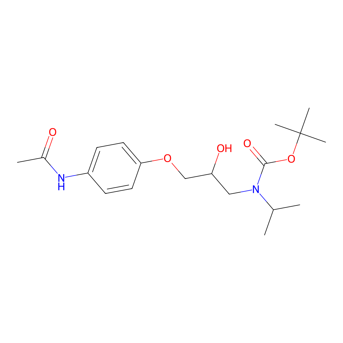 tert-butyl N-[3-(4-acetamidophenoxy)-2-hydroxypropyl]-N-(propan-2-yl)carbamate molecular structure, CAS 2680795-48-4