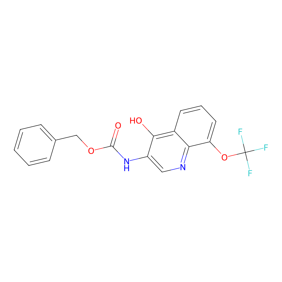 benzyl N-[4-hydroxy-8-(trifluoromethoxy)quinolin-3-yl]carbamate molecular structure, CAS 2680795-51-9