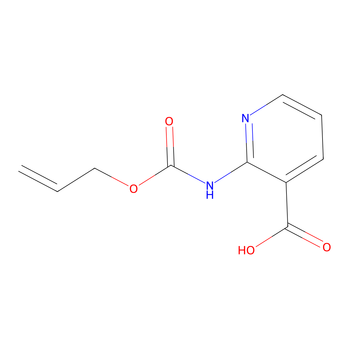 2-{[(Prop-2-en-1-yloxy)carbonyl]amino}pyridine-3-carboxylic acid molecular structure, CAS 2680795-53-1