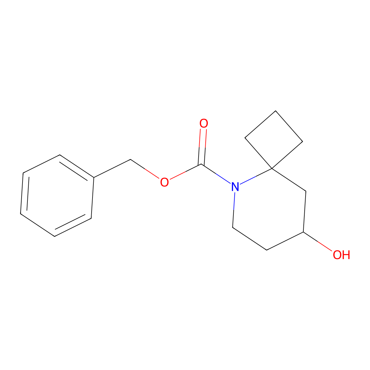 Benzyl 8-hydroxy-5-azaspiro[3.5]nonane-5-carboxylate molecular structure, CAS 2680795-54-2